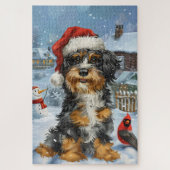 Bernedoodle Dog Winter Wunderland Weihnachten Puzzle (Vertikal)
