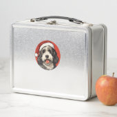 Bernedoodle Dog Xmas Doodle Doodle Niedliche Weihn Metall Brotdose (Beispiel)