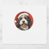 Bernedoodle Dog Xmas Doodle Doodle Niedliche Weihn Schaumweinetikett (Einzelnes Label)