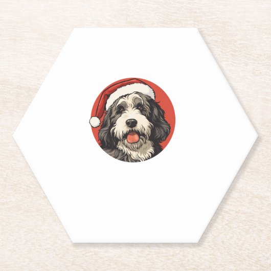 Bernedoodle Dog Xmas Doodle Doodle Niedliche Weihn Untersetzer (Vorderseite)