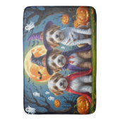 Bernedoodle Dogs Pumpkin Halloween Funny Badematte (Vorderseite Vertikal)