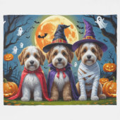 Bernedoodle Dogs Pumpkin Halloween Funny Fleecedecke (Vorderseite (Horizontal))