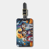 Bernedoodle Dogs Pumpkin Halloween Funny Gepäckanhänger (Vorderseite vertikal)