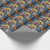 Bernedoodle Dogs Pumpkin Halloween Funny Geschenkpapier (Ecke)