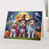 Bernedoodle Dogs Pumpkin Halloween Funny Karte (Vorderseite)