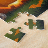 Bernedoodle Dogs Pumpkin Halloween Funny Puzzle (Seite)