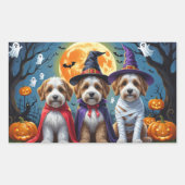 Bernedoodle Dogs Pumpkin Halloween Funny Rechteckiger Aufkleber (Vorderseite)