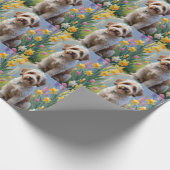 Bernedoodle Frühlingsblumen Malerei Geschenkpapier (Ecke)