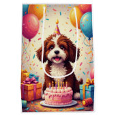Bernedoodle-Geburtstagsfeier Mittlere Geschenktüte (Rückseite)