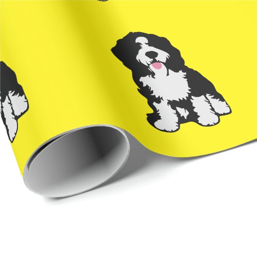Bernedoodle Geschenkpapier (Rolleneckpunkt)