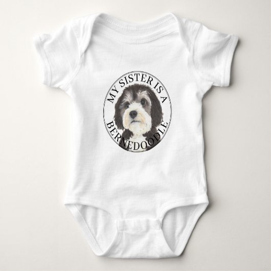 Bernedoodle große Schwester Baby Strampler (Vorderseite)