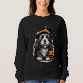 Bernedoodle Halloween Niedlicher und Spooky Doodle Sweatshirt (Vorderseite)
