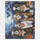 Bernedoodle Halloween Spooky Fleecedecke (Vorderseite)