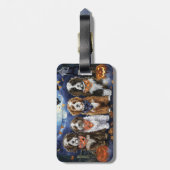 Bernedoodle Halloween Spooky Gepäckanhänger (Rückseite vertikal)