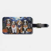 Bernedoodle Halloween Spooky Gepäckanhänger (Rückseite horizontal)