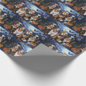Bernedoodle Halloween Spooky Geschenkpapier (Ecke)