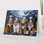 Bernedoodle Halloween Spooky Karte (Vorderseite)