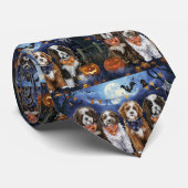 Bernedoodle Halloween Spooky Krawatte (Gerollt)