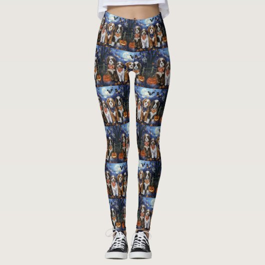 Bernedoodle Halloween Spooky Leggings (Vorderseite)