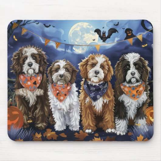 Bernedoodle Halloween Spooky Mousepad (Vorne)