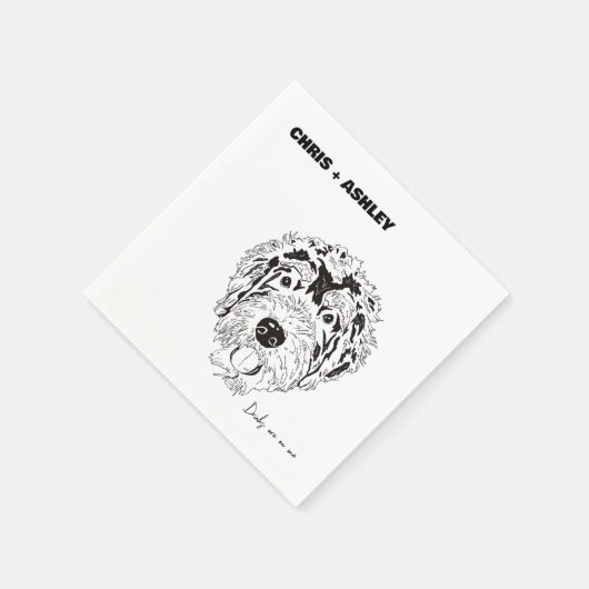 Bernedoodle Haustier Hund Cocktail Napkin für Hoch Serviette (Ecke)