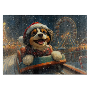 Bernedoodle Hund Achterbahn Weihnachten  Schneidebrett