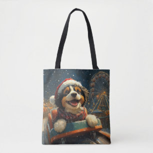 Bernedoodle-Hund Achterbahn Weihnachten  Tasche