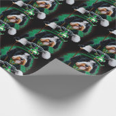 Bernedoodle Hund Fahrrad St. Patrick's Day Geschenkpapier (Ecke)