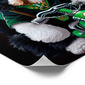 Bernedoodle Hund Fahrrad St. Patrick's Day Poster (Ecke)