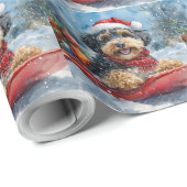 Bernedoodle Hund in Sledge Let it Schnee Weihnacht Geschenkpapier (Rolleneckpunkt)