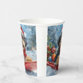 Bernedoodle Hund in Sledge Let it Schnee Weihnacht Pappbecher (Rechts)