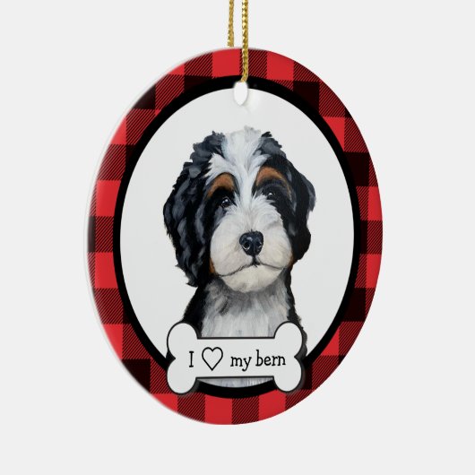 Bernedoodle Hund Ornament (Rechts)