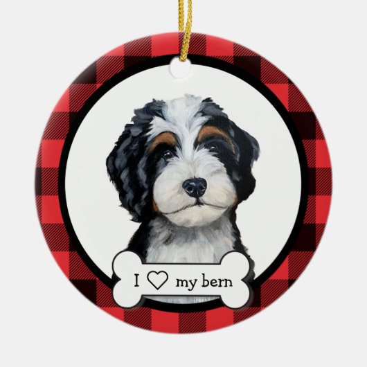 Bernedoodle Hund Ornament (Vorne)