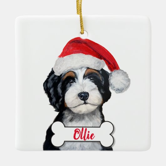 Bernedoodle Hund Ornament (Vorderseite)