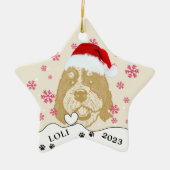 Bernedoodle Hund Personalisiert Zeichnend Hand Keramik Ornament (Vorne)