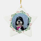 Bernedoodle Hund Personalisiert Zeichnend Hand Keramik Ornament (Hinten)