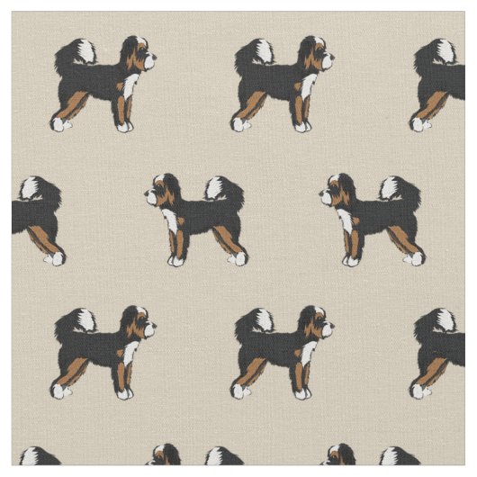 Bernedoodle Hund schlichtes Design Stoff (Nahaufnahme)