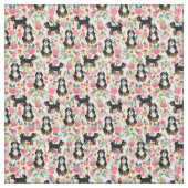 Bernedoodle Hund Vintage Blumencreme Stoff (Muster)