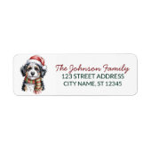 Bernedoodle-Hund Weihnachts-Rücksendeadresse (Vorne)