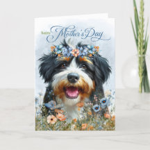 Bernedoodle Hund Wildblume Muttertag