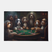 Bernedoodle Hunde Poker Fußmatte (Vorderseite)