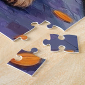 Bernedoodle Hunde Trick-or-Treating in Halloween C Puzzle (Seite)