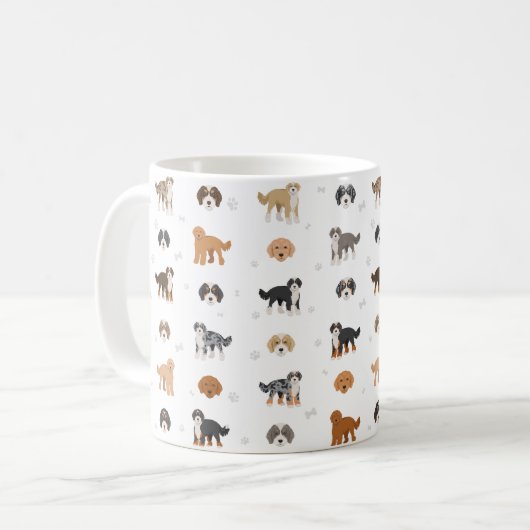 Bernedoodle-Hundemischung Kaffeetasse (Vorderseite Links)
