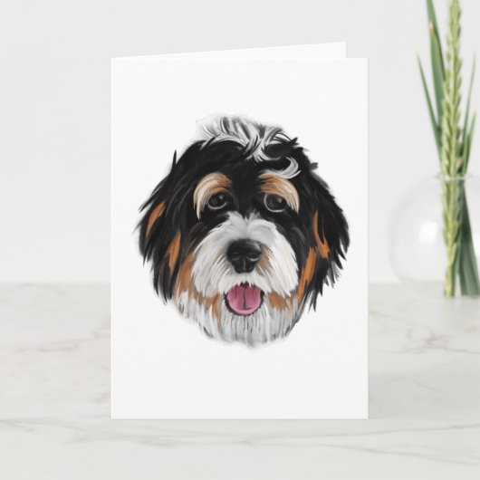 Bernedoodle-Hundewand Karte (Vorderseite)