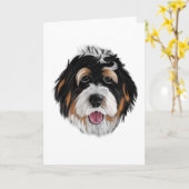Bernedoodle-Hundewand Karte (Gelbe Blume)