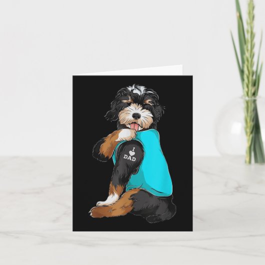Bernedoodle I Liebe Vater Tattoo Apparel, Hund Vat Karte (Vorderseite)
