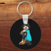 Bernedoodle I Liebe Vater Tattoo Apparel, Hund Vat Schlüsselanhänger (Vorderseite)