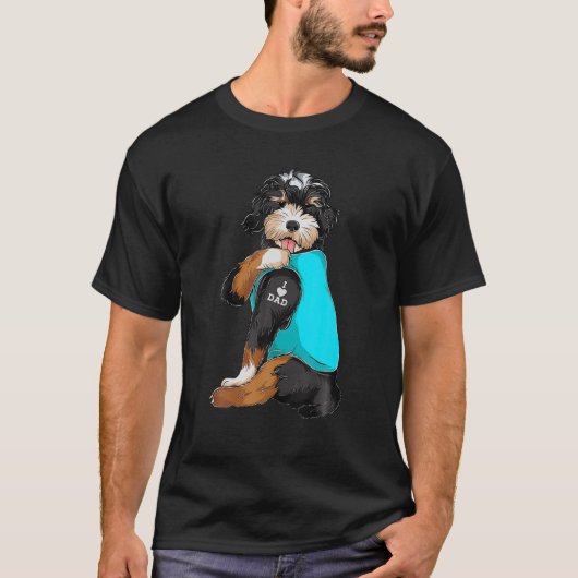 Bernedoodle I Liebe Vater Tattoo Apparel, Hund Vat T-Shirt (Vorderseite)