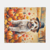 Bernedoodle im Herbst lässt Erntedank Art Fleecedecke (Vorderseite (Horizontal))