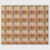 Bernedoodle im Herbst lässt Erntedank Art Geschenkpapier (Flach)